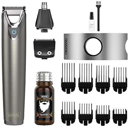Wahl Stainless Steel Face and Body Grooming Gift Set, Trimmers for Men, Beard Trimming Kit, Men’s Stubble Trimmers, Body Trimmers, Ear and Nose Trimming, Male Grooming Set, Gifts for Men