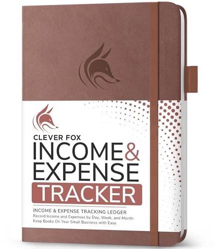 Clever Fox Income & Expense Tracker, Business Ledger 15 x 21cm Terracotta