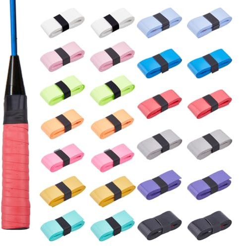 SUPERFINDINGS 26pezzi 13 Colori Overgrip per Racchetta da Tennis Nastri per Impugnatura per Racchetta in Pelle PU Assorbente Nastro per Impugnatura per Tennis Badminton Pickleball Overgrip Racchetta