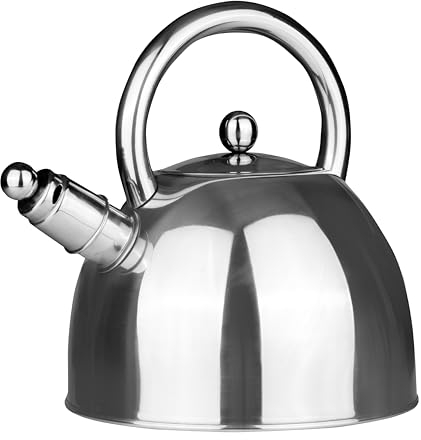 DOMOLETTI | Wasserkessel | Geeignet für die Herdarten: Induktion, Gas, Elektro, Halogen | Wasserkessel Edelstahl für Tee, Kaffee | Pfeiffenkessel | Teekessel groß - 2.5l | Pflegeleicht