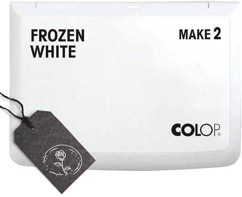 COLOP Make 2 Series Premium Ink Stamp Pad – Medium 2.75 x 4.25 Water-Based & Acid-Free Non-Toxic Ink for Rubber Stamps, Crafting, and Scrapbooking – Frozen White