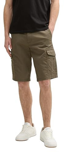 TOM TAILOR Herren Cargo Short Regular Printed Cargo Shorts - Regular Fit, Größe:W 36, Farbe:37215 Olive Triangle Print