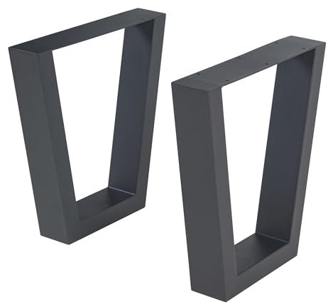 [en.casa] Tischbeine im 2er Set Lalling Tischkufen Metallbeine 43 x 25/40 cm höhenverstellbar Tischgestell für Couchtisch Sitzbank Schwarz Tischfüße