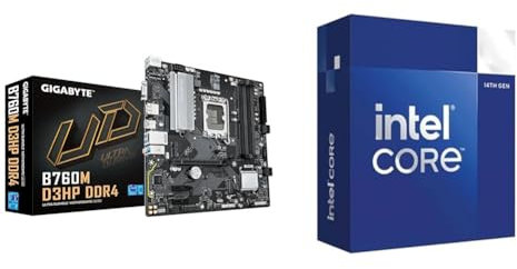 Gigabyte B760M D3HP DDR4 Motherboard + Intel Core i5-14400 Desktop Processor 10 cores (6 P-cores + 4 E-cores) up to 4.7 GHz