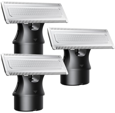 Trimcoo Magnetic Replacement Blades, Genuine Replacement Blades for H1 & H3 Electric Shaver and Trimmer, Easy Snap-On & Rinseable, Durable Stainless Steel, Trim, Edge and Shave, 3 Pack，Black