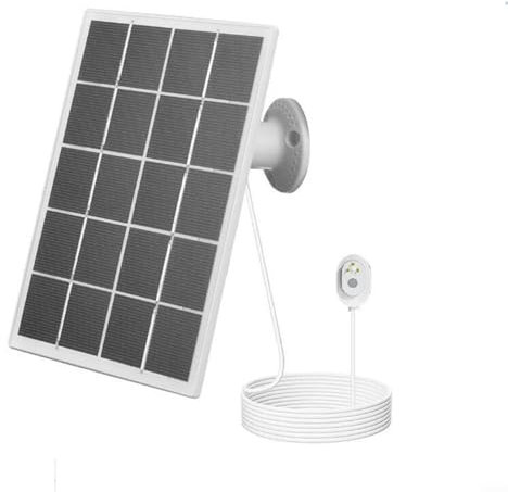Chargeur Panneau Solaire 10W 5V pour Arlo Pro Ultra 5S 4 3 Ultra 2 Caméra de Sécurité Floodlight - Étanche IP65 Monocristallin Silicone avec 360 Degrés Support Réglable Câble 10 Pieds (Blanc)