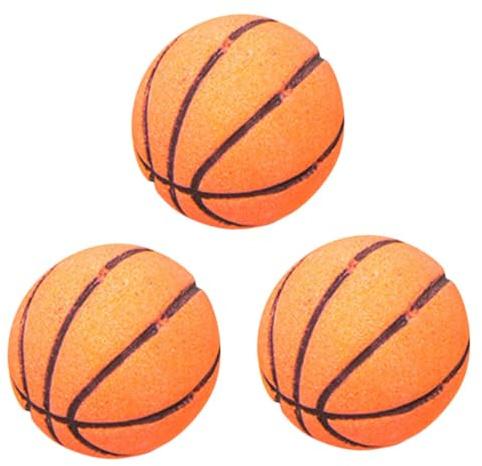 VALICLUD 3piezas Bolas De Baño De Sal Marina Hipoalergénicas Para Ducha y Baño Aroma Leche y Plantas Forma De Balón De Baloncesto