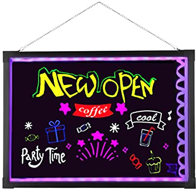 Pizarra publicitaria luminosa 50 x 70 cm/60 x 80 cm -40 ~ 60 ℃, multifuncional, diseño de bricolaje, doble fuente de alimentación, pizarra de dibujo, pantalla para decoración, carteles, pizarras