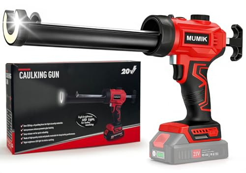 MUMIK Pistola per Silicone a Batteria, Pistola Silicone Professionale compatibile con batterie Makita da 18-21V, Controllo Della Velocità Continuo, Luce LED, Pistola per Cartucce da 300ml