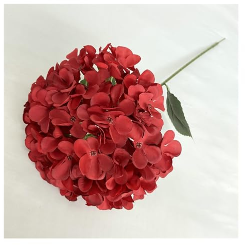 ZGHQHCDRH Flocked Velvet Hydrangea Stem, Artificial Silk Flower for Wedding Centerpiece, Studio Photography Background Decor (Blue)(Red)