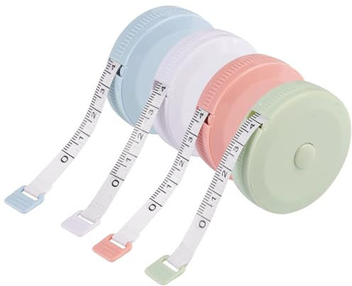 Måttbandskropp, skräddarmåttband för sömnad, indragbar tejpmätning, 3-pack i rosa, grönt och blått