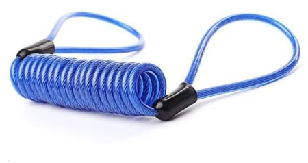 HEMOTON Cavo di Sicurezza Blu per Blocco Disco Freno Bici Doppio Anello, Cavo Avvolgibile in Plastica Facile da Trasportare per Promemoria Visivo Freni Moto