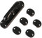 Amig - Falleva da sovrapporre nera per finestre Mod.LOLA | Chiusura di sicurezza in acciaio con maniglia | Include supporto centrale + 4 supporti laterali | Dimensioni: 150 x 38 mm
