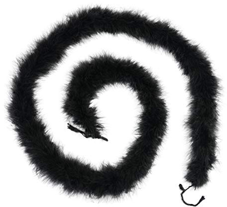 183 cm lange flauschige Marabu-Federboa für Bastelarbeiten, Heimdekoration, 22 g - Schwarz - 183 cm Lange