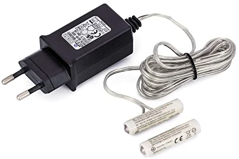 Hellum Adaptador de batería, Adaptador de Fuente de alimentación de 3 V, Repuesto de batería para Pilas AAA x 2 Unidades con cavo da 1,8 m per decorazioni luminose a batteria 150506