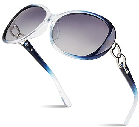Sunier Gafas de Sol Polarizadas Mujer de Moda Sombras de Damas de Gran Tamaño UV400 Protección Retro