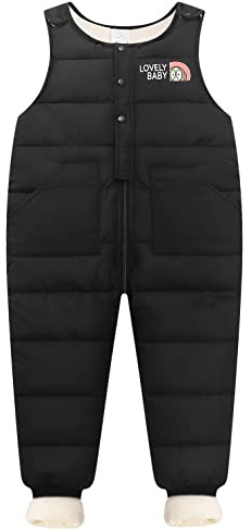 SEAUR Salopette de Ski Doudoune Enfant Combinaisons de Neige Chaude en Duvet Filles Garçons Hiver Épais Chaud Tout-Petits Bébé Pantalon d'hiver