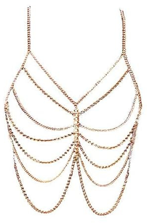 Women Body Chain Jewelry - Fashion Backless Full Body Chain Belly Chain Jewelry for Women, Suitable for Costume Party