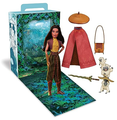 Disney Store Offizielle Raya Storybook Kollektion Puppe, Raya und der Letzte Drache, 29 cm, Mit der Ongis, 2 Outfits, Accessoires, Malbogen für Aktivitäten und Spiele, für Kinder ab 3 Jahren