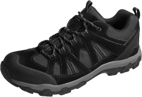 OutPro Wanderschuhe Herren Outdoor rutschfest Atmungsaktiv Trekkingschuhe Komfortabel Männer Hikingschuhe für Camping Wandern, Schwarz, 42 EU