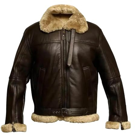 Giacca Invernale In Pelle Bomber Da Uomo Giacche Calde Parka Pilota In Pelliccia Di Montone Naturale