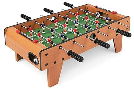 SDMAX Wooden Football Table, Padded 6 Rods, Soccer Competition Tabletop Set, Wooden Raised Legs, Manual Scores, Portable, Indoor Football Table For Kids, Multicolor