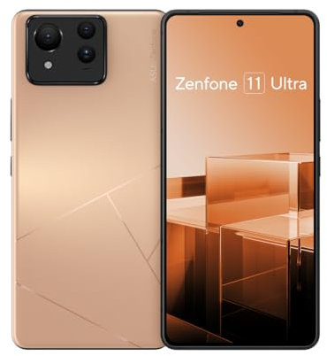 ASUS Zenfone 11 Ultra, EU Official, Desert Sand, 12 Go de RAM 256 Go de Stockage, Snapdragon 8 Gen 3, 6,78 AMOLED 144Hz, Caméra Gimbal 50MP