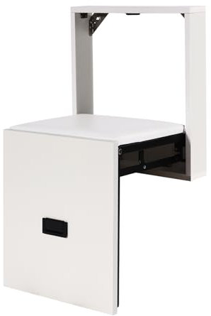 UHDUIG Wandklappstuhl Klappbank Wand Badewannensitz Klappstuhl Schuhwechselhocker Duschhocker Kann für Schnelle Schuhwechsel oder Ruhepausen Verwendet Werden, Belastbar bis 150 kg (Weiß)