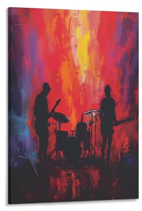 VFKLZCNYR Drum Kit Peinture Murale 3D Impression Sur Toile Encadrée Peinture De Décoration De Maison Accrochée Au Mur Salon Salle De Bain Prêt À Accrocher 12x18inch(30x45cm)