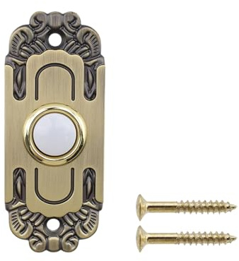 Geesatis Metal Doorbell Push Button,Universal Metal Lighted Up Door Bell Wired Ringer Push Button,Garage Door Opener Switch,1Pack