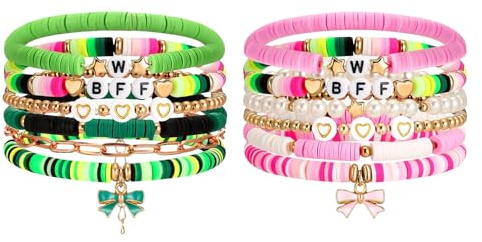 Komergave 12 Pcs Friendship Bracelets Set Stylish Witch Friendship Bracelet Party Bag Fillers For Girls Artificial Crystal & Alloy 7.09 Inch Circumference Witch Friendship Gifts for Friends