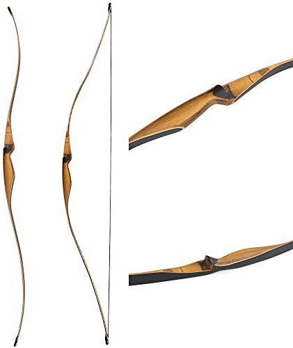 ZSHJG 54 Traditioneller Langbogen 10-35lbs Handgemachter Holzbogen Sportspiel Recurve Bogen Bogenschießen Sportbogen mit Holz Riser Rechte Hand (35lbs)