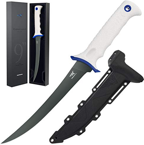 KastKing Spartacus Fillet Knife, Razor Sharp 8Cr14 Stainless-Steel Blade, Boning and Food Prep Knives, Durable/Comfortable Handles, Protective Sheath, Perfect for Fresh or Saltwater