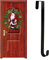 ENTHUR Gancio per ghirlande, di alta qualità, da appendere alla porta, 38 cm, in metallo, gancio per ghirlande, per decorazioni natalizie, grande, colore: nero
