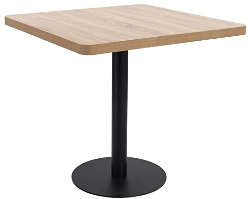 vidaXL Bistrotisch für 2 Personen Bartisch Bartresen Stehtisch Esstisch Tisch Tresentisch Küchentisch Partytisch Hellbraun 80x80cm MDF