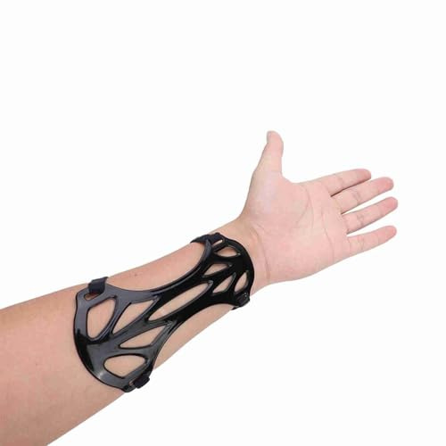 Archery Arm Guard, Adjustable Carbon Nylon Forearm Guard Bracer Lightweight Breathable for Recurve Bow Target Practice Training (Black)