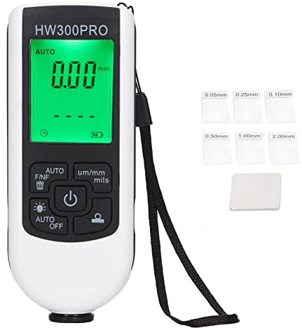 Digital Coating Thickness Gauge, Paint Coating Thickness Gauge Meter, Car Painting Depth Meter, Automatic Shutdown Function, 0 to 2000um Range, Paint Micrometer Measuring Tool for Car (White)