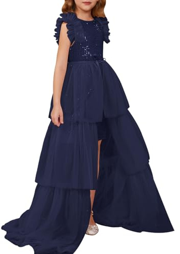 GRACE KARIN Girls Wedding Guest Dress Sparkle Formal Bridesmaids Birthday Fancy Prom Maxi Flower Girl Dresses Size 8
