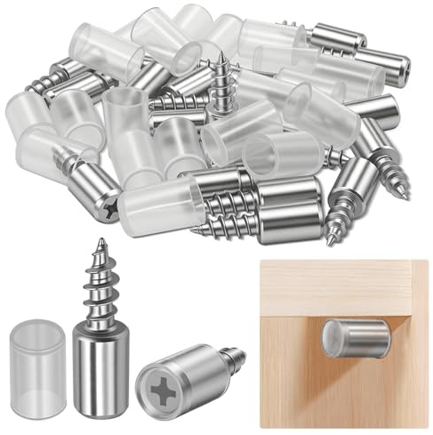 Regalträger mit Selbstschneidenden Schrauben Gummischutz 20 Stück Praktisches Haushaltszubehör für Schränke Bücherregale Vitrinen