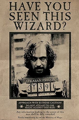 empireposter Póster de Harry Potter Wanted Sirius Black – Película Fantasía Familia Cine Impresión – Tamaño 61 x 91,5 cm