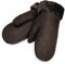 Werner Christ Lammfell Fäustlinge warme, Lange Unisex Fausthandschuhe aus echtem Fell, Winter-Handschuhe für Damen und Herren in dunkel-braun, Größe 5