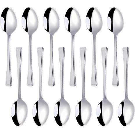 Meisha Stainless Steel Teaspoons, Set of 12, Silver Harley Pattern Tea Spoons Use for Home, Kitchen or Restaurant - Everyday Parish Cutlery