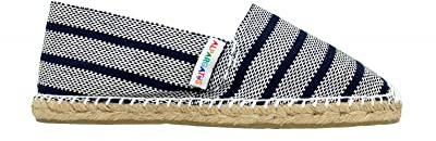 Alpargatus Espadrilles unisex avec design rayé - Fabriquées à la main en Espagne, Rayures, bleu marine, 44 EU