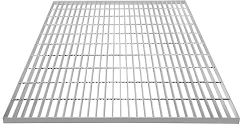 Grille Caillebotis Acier Galvanisé 1000mm x 1000 mm - Min 260gr/m² Maille 32 x 100mm Grillage Revêtement Sol Passerelle Passage Voiture - Capacité 1000KG - Résistant à la Corrosion EN ISO 1461