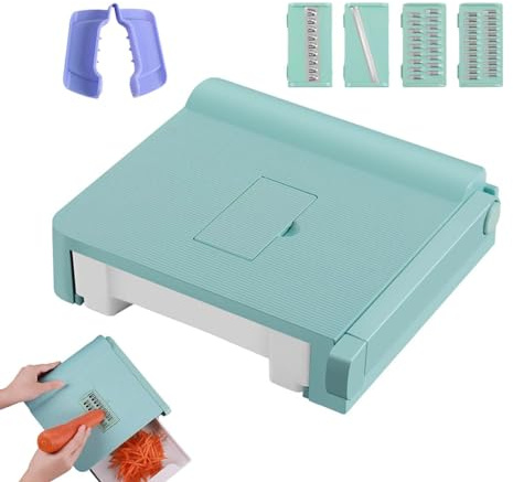 Trancheuse alimentaire de cuisine - 6 en 1 en acier inoxydable - Déchiqueteuse de légumes de cuisine - Mandoline de préparation des repas incluse pour carottes, concombre