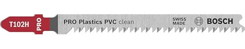 Bosch 2x Lames de scie sauteuse PRO Plastics PVC clean T102H (pour Plastiques, Plastiques, Longueur 100 mm, Professional Accessoire Scie sauteuse)