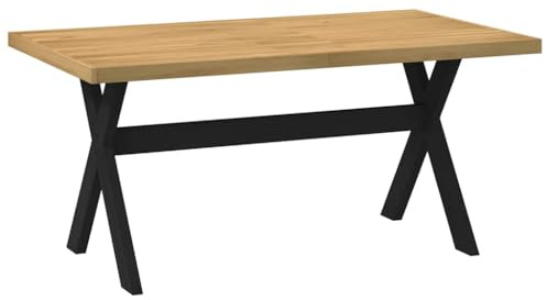 vidaXL Mesa Comedor NOAIN Patas Forma X Madera Maciza Pino 160x90x75cm