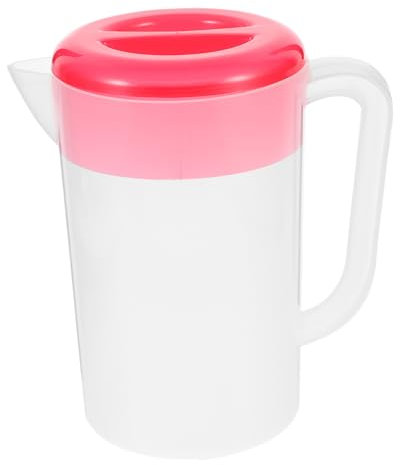 CONGARTENO Brocca Acqua Fredda in Plastica 2000ml con Coperchio e Manico, Facile da Versare, per Bevande Fredde e Calde in Frigorifero