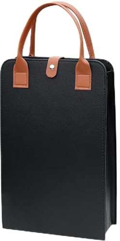 Borsa per vino in pelle nera per 2 bottiglie - Portabottiglie per vino, spumante, champagne, scatola regalo di lusso per vino, riutilizzabile, borsa per bottiglie in pelle PU impermeabile, confezione