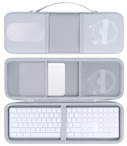 Peyyargo Étui pour Apple Magic Keyboard avec pavé numérique | Coque EVA Rigide, Anti-Chocs & Rayures, Multi-Usages, Compartiments Séparés, Sac Transport Clavier Pavé Numérique